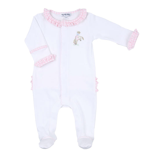 Vintage Cowgirl Embroidered Ruffle Footie