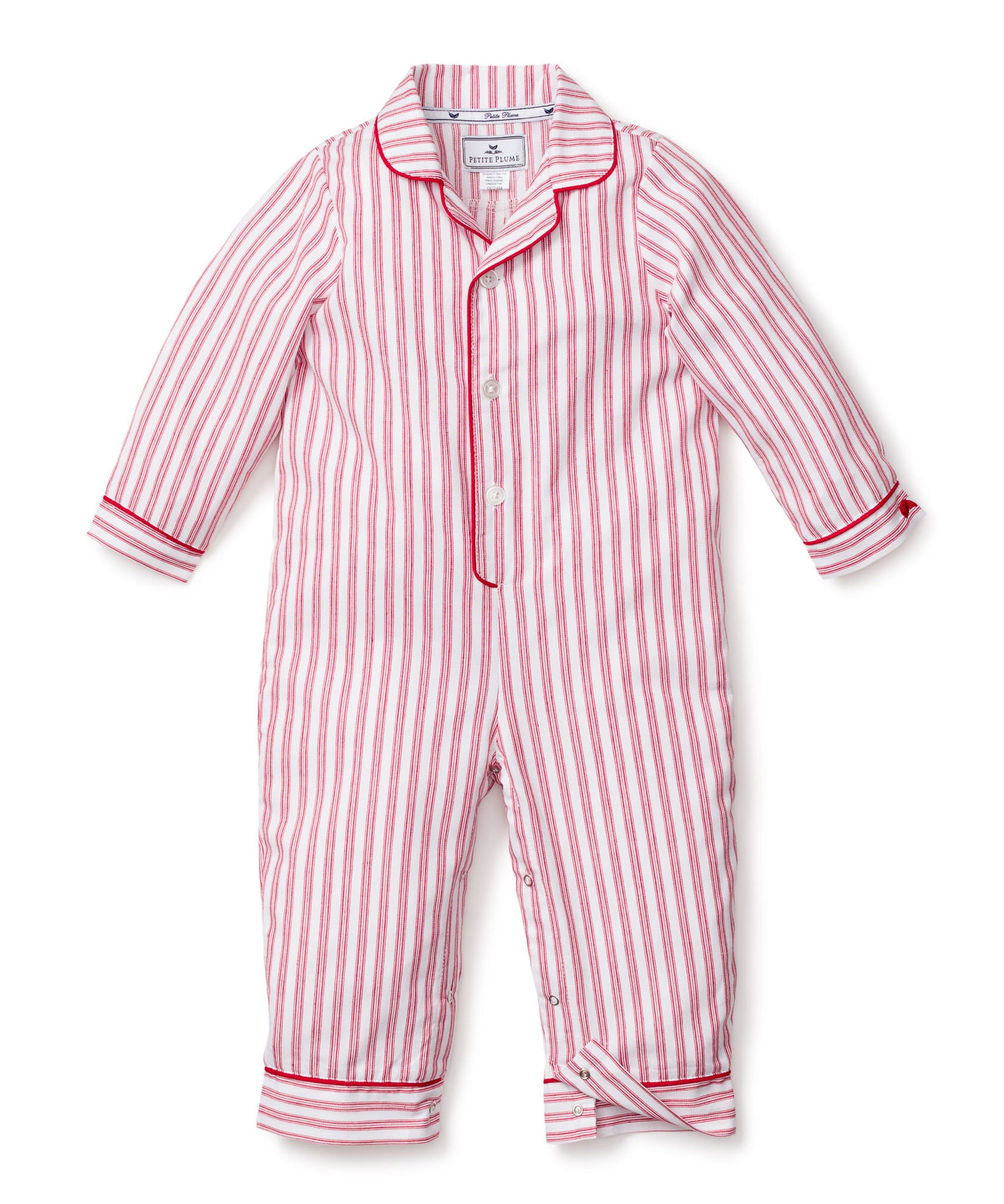Petite Plume Antique Red Ticking Romper