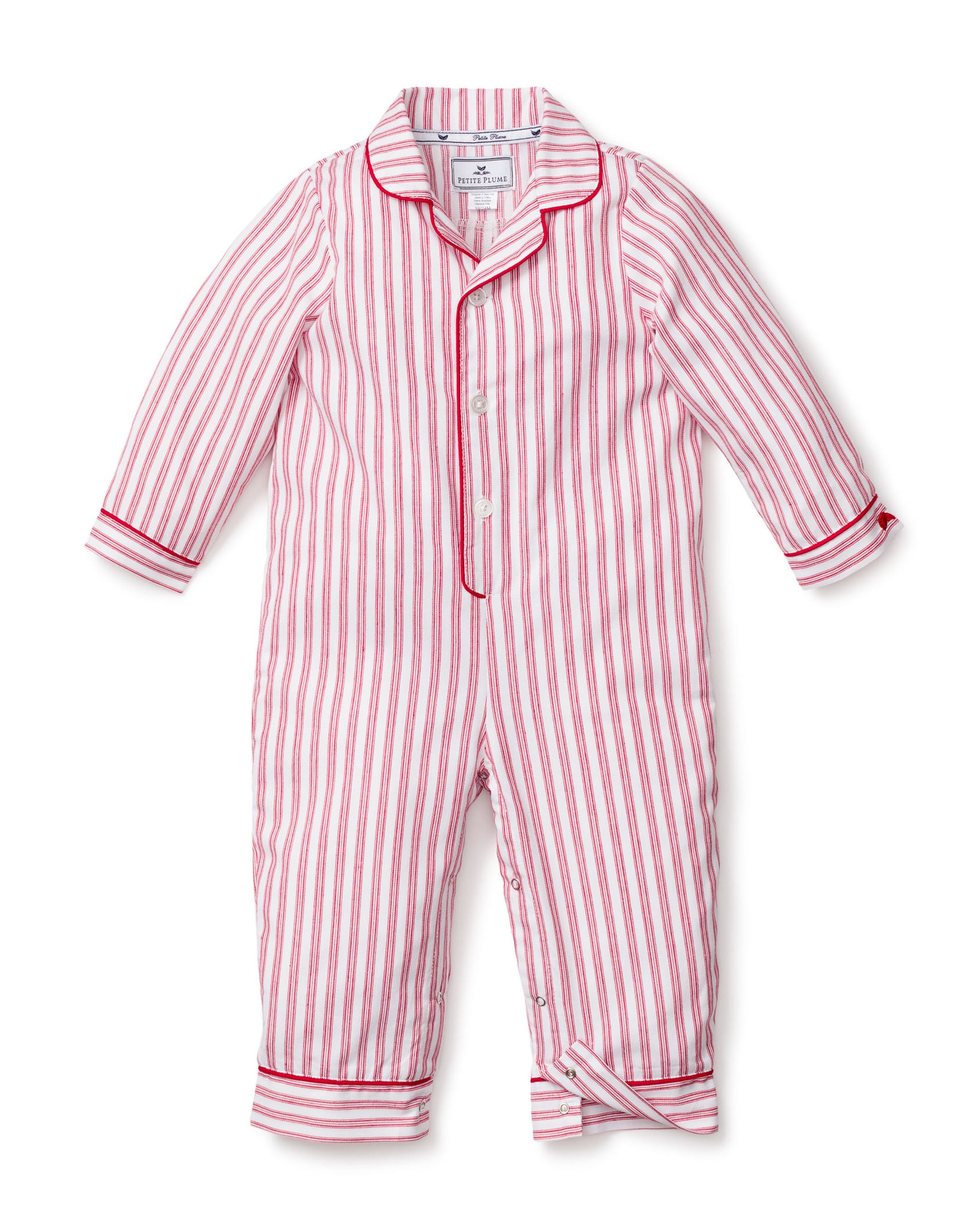 Petite Plume Antique Red Ticking Romper