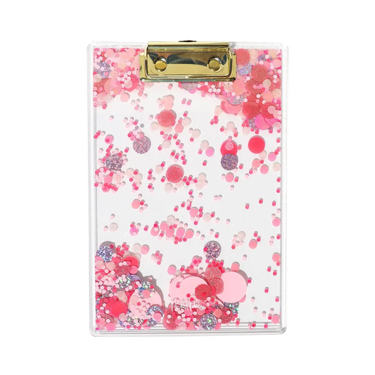 Packed Party Pink Party Confetti Clear Clipboard-Mini