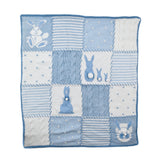 Blue Gingham Rabbits Baby Blanket