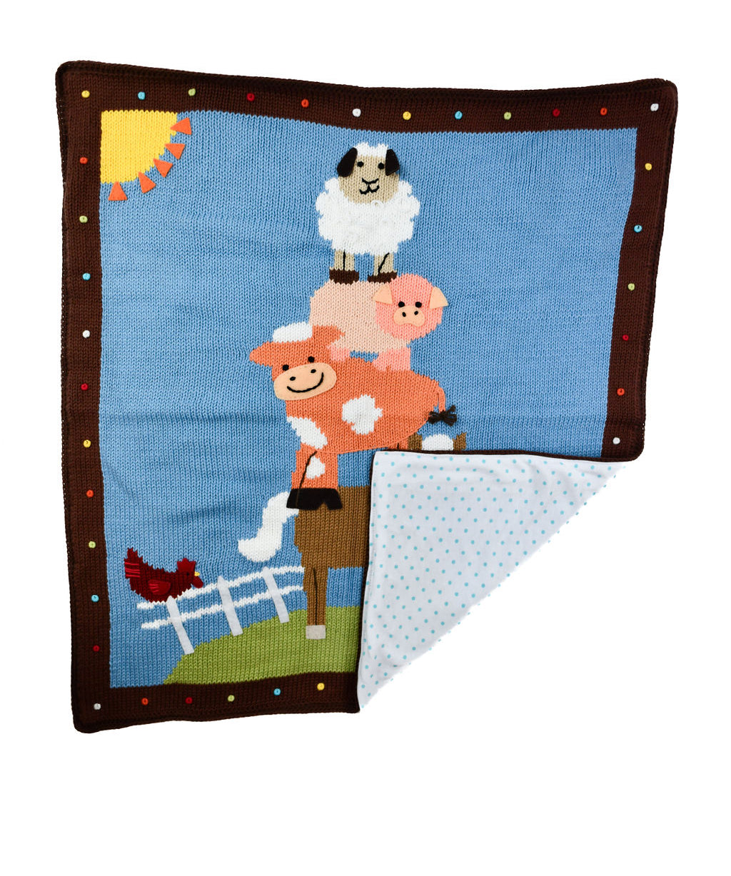 Animal Tower Baby Blanket