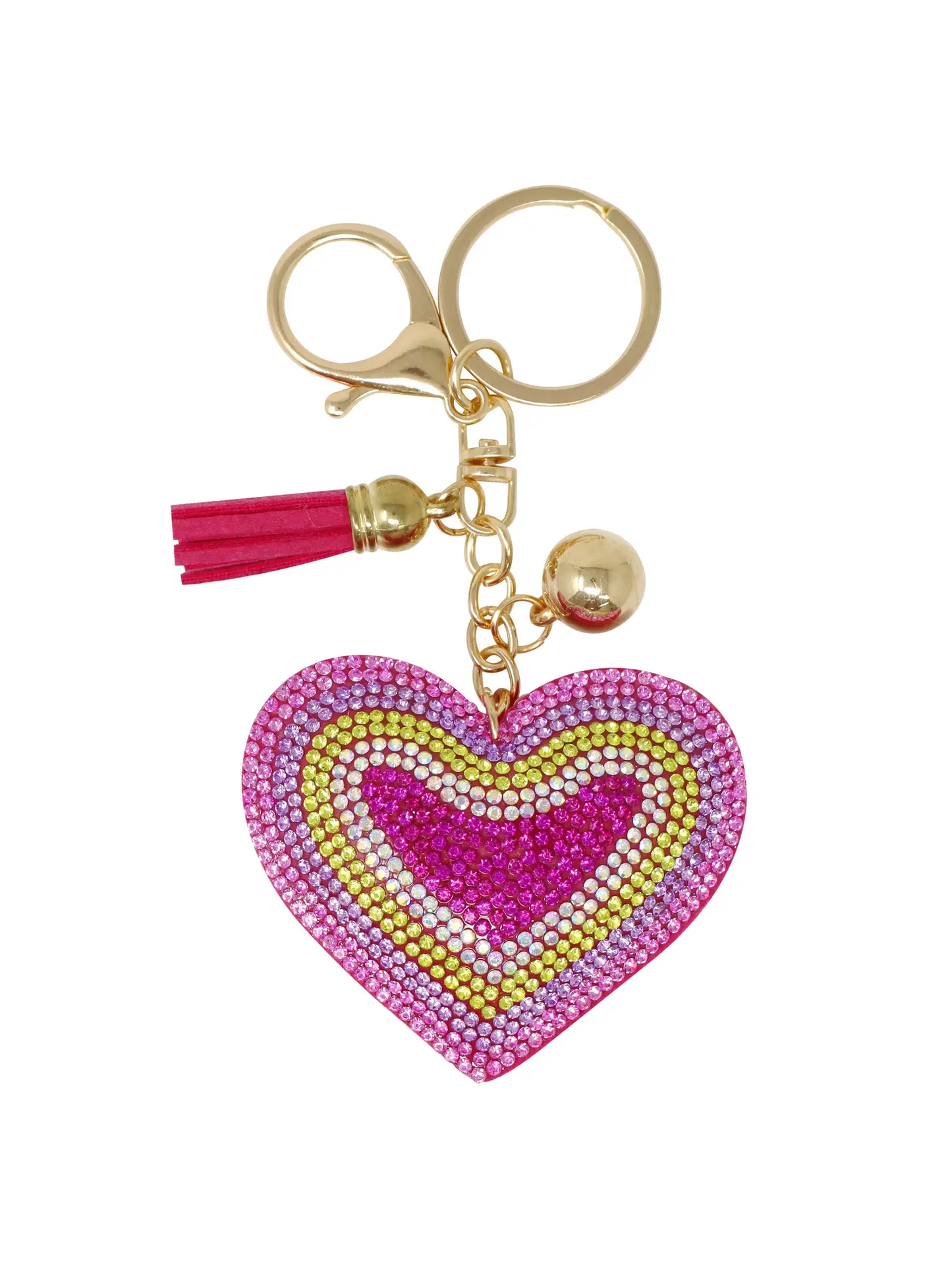 Pink Poppy USA Rainbow Heart Jeweled Bag Charm