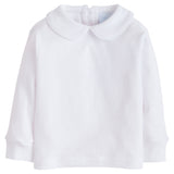 Little English Piped Peter Pan Shirt - White