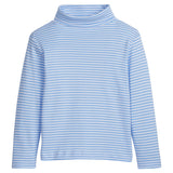 Little English Striped Turtleneck- Light Blue