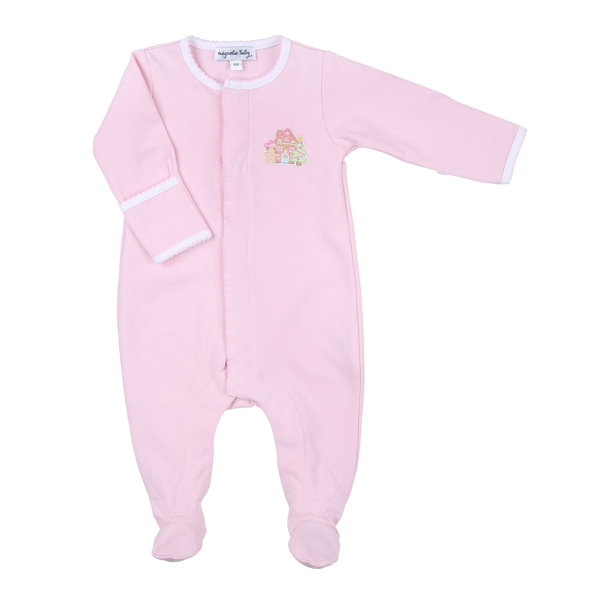 Magnolia Baby Sweet Gingerbread Embroidered Footie