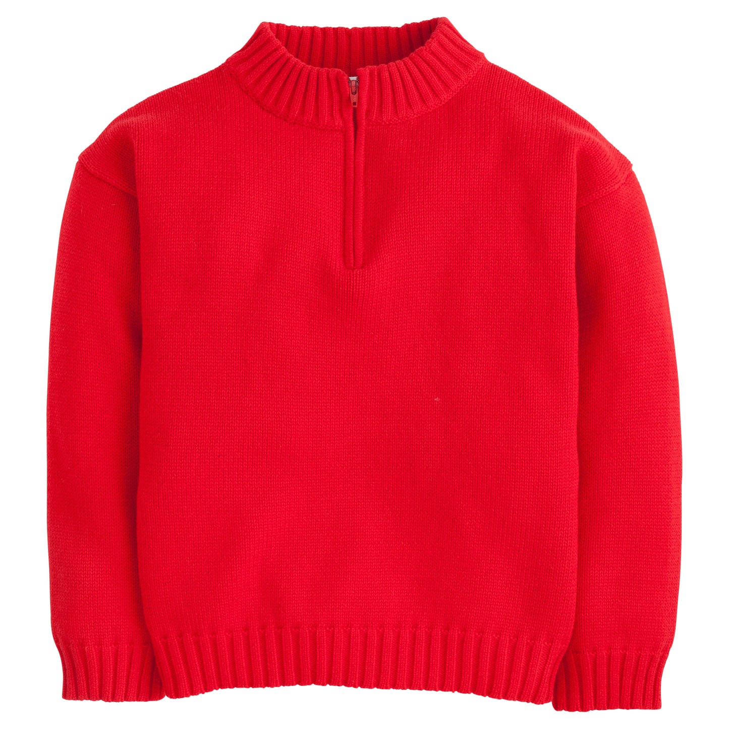 Little English Quarter Zip Sweater - Red