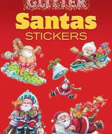 Dover Glitter Santas Stickers