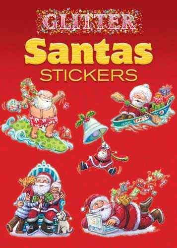 Dover Glitter Santas Stickers