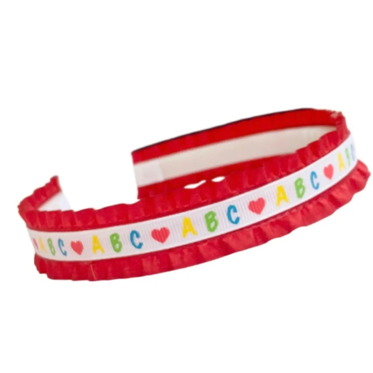 Lolo Headbands ABC Double Ruffle Ribbon Headband