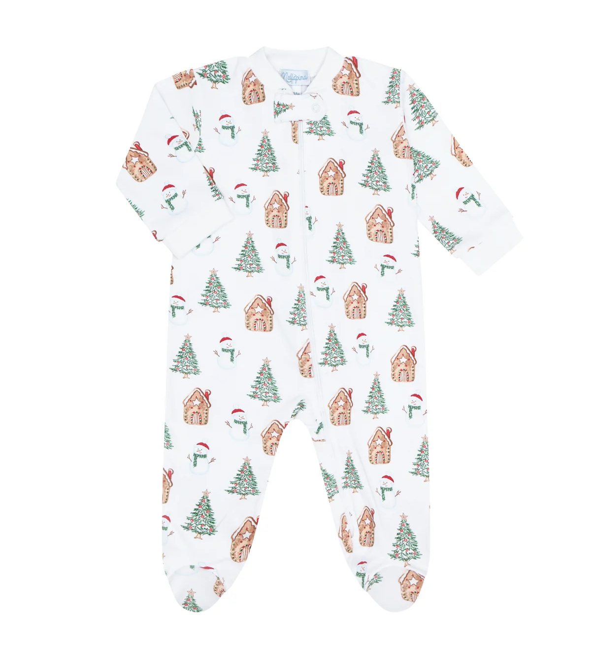 Nellapima Wonderland Christmas Print Zipper Footie