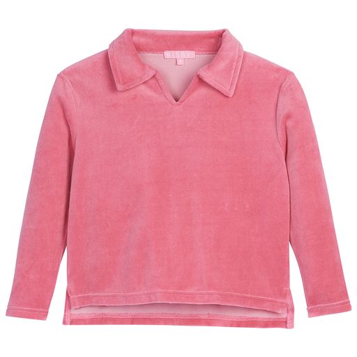 Bisby Polo Pullover- Rose Velour
