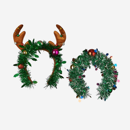 Silly Reindeer and Wreath Headbands