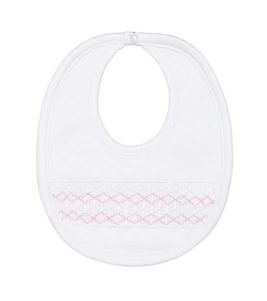 Nellapima Signature Smocked Girls Bib- White