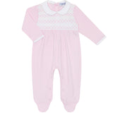 Nellapima Signature Smocked Girls Footie- Pink