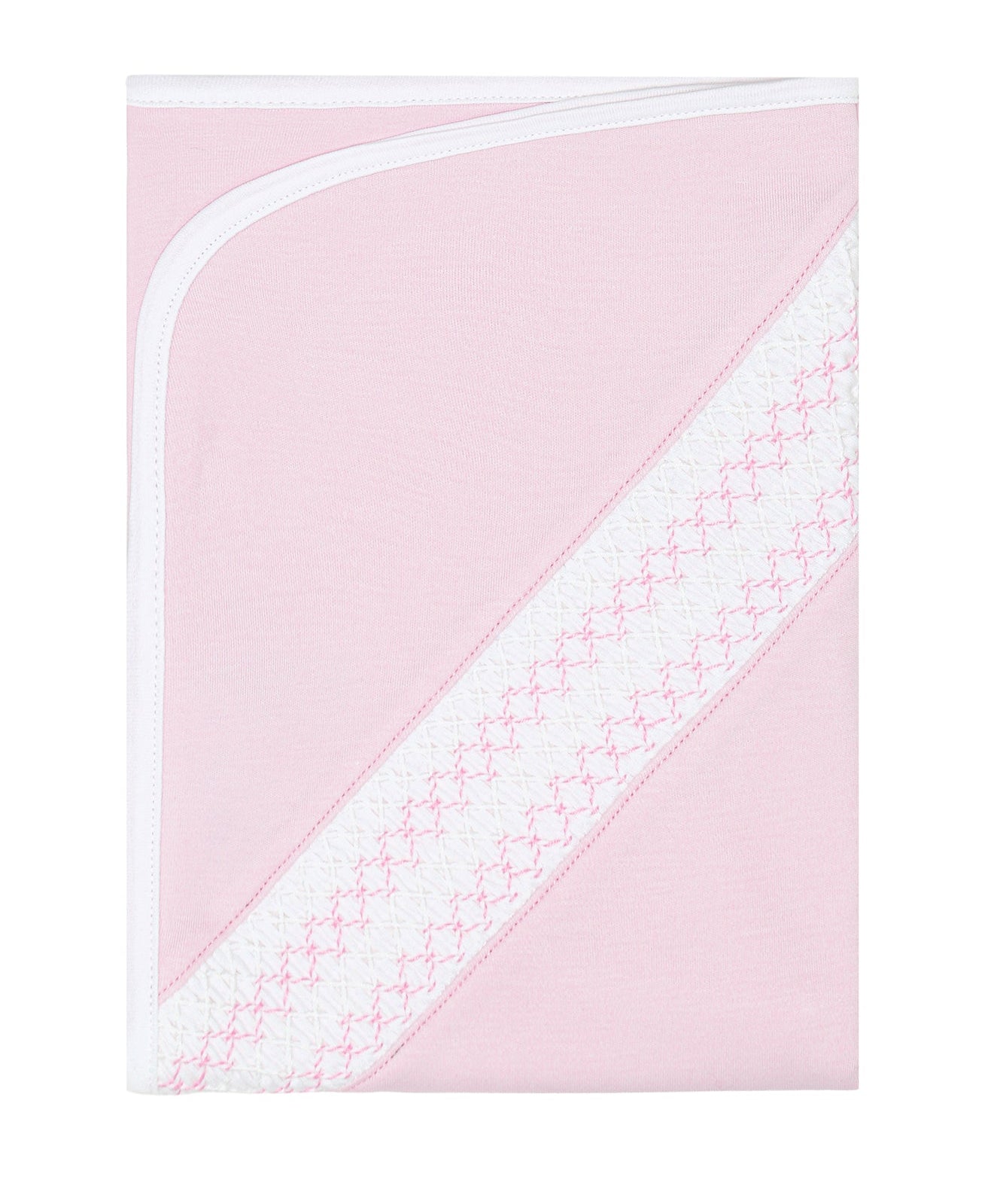 Nellapima Signature Smocked Girls Receiving Blanket- Pink