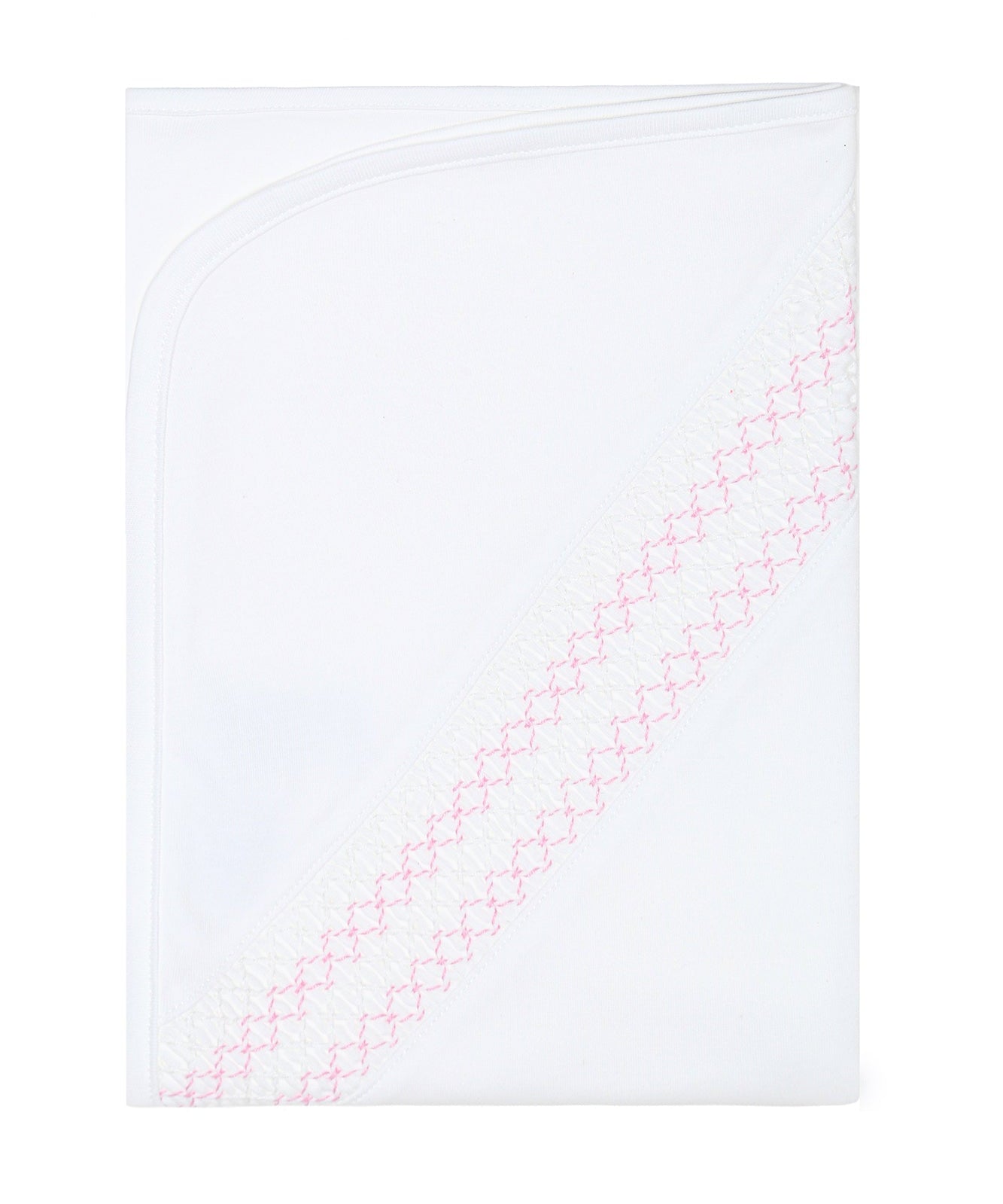 Nellapima Signature Smocked Girls Receiving Blanket- White