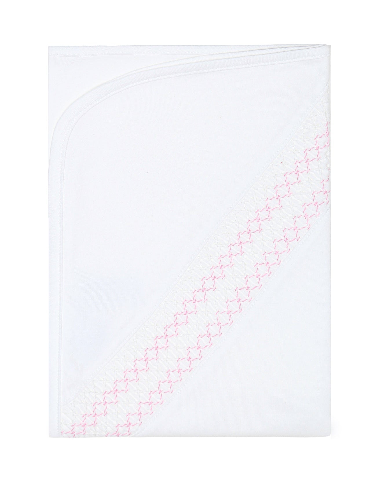 Nellapima Signature Smocked Girls Receiving Blanket- White