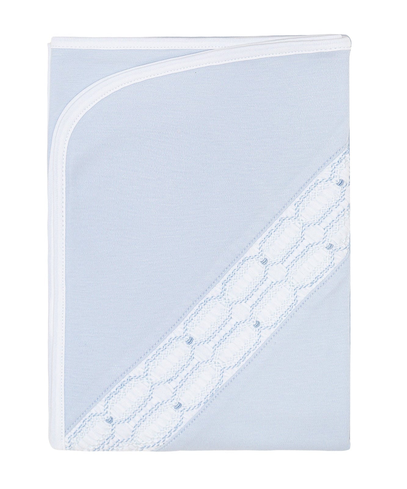 Nellapima Signature Smocked Boys Receiving Blanket- Blue