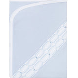 Nellapima Signature Smocked Boys Receiving Blanket- Blue