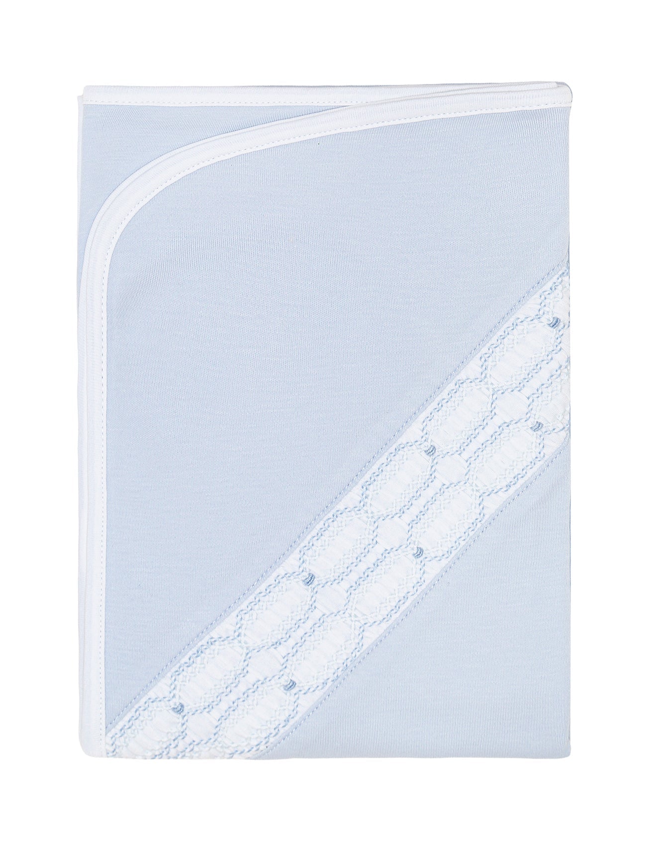 Nellapima Signature Smocked Boys Receiving Blanket- Blue