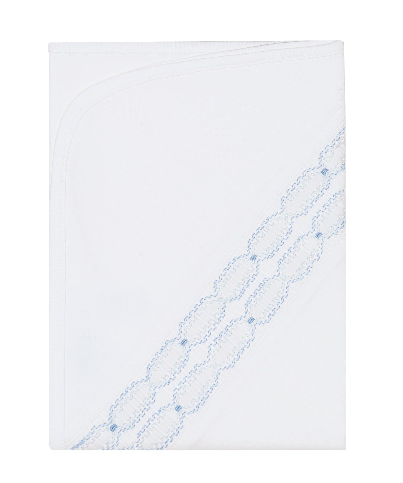 Nellapima Signature Smocked Boys Receiving Blanket- White