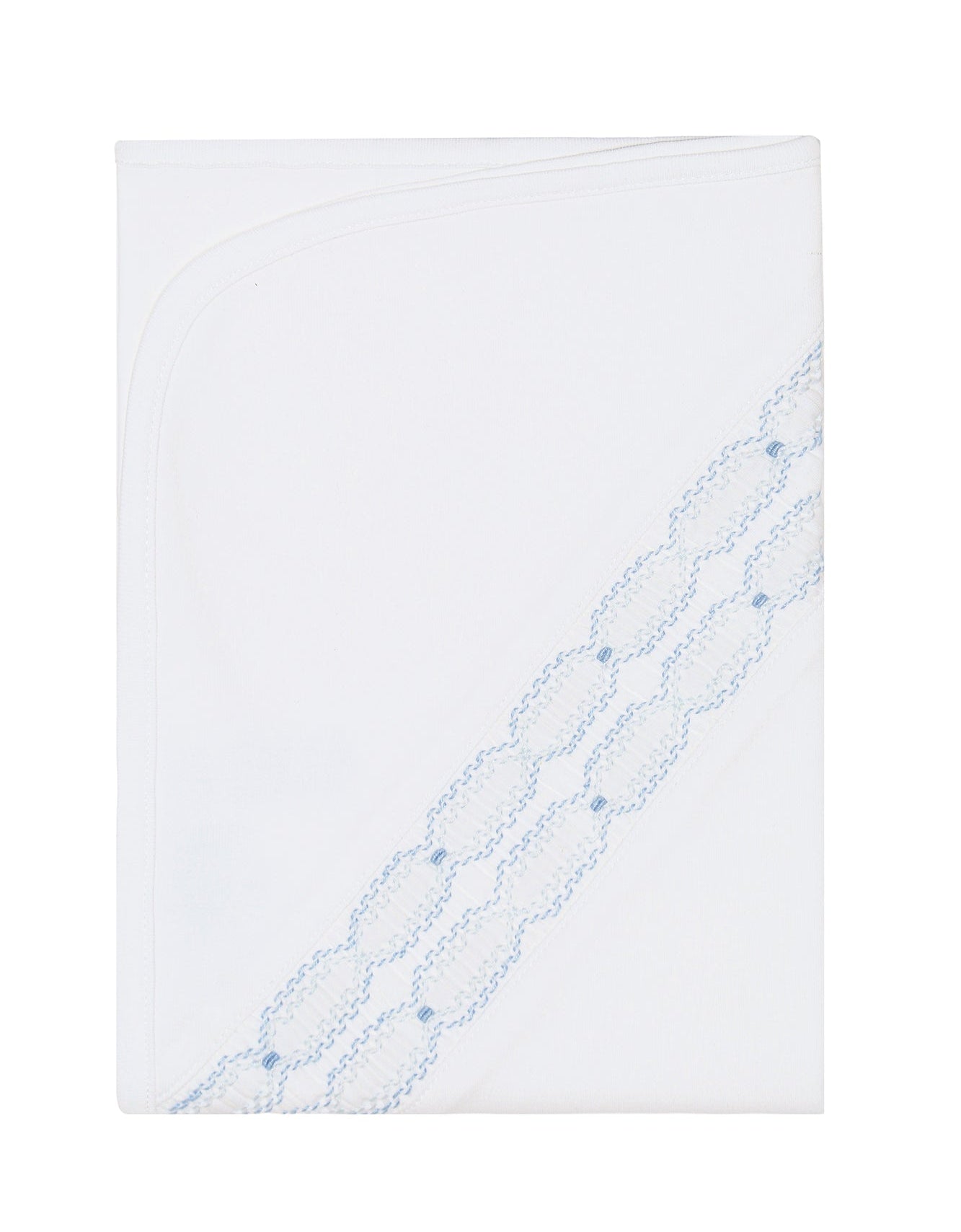 Nellapima Signature Smocked Boys Receiving Blanket- White