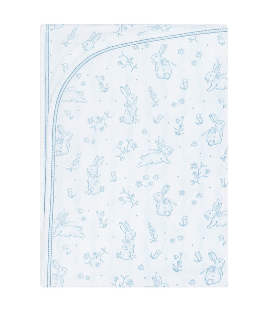 Nellapima Blue Bunny Toile Blanket
