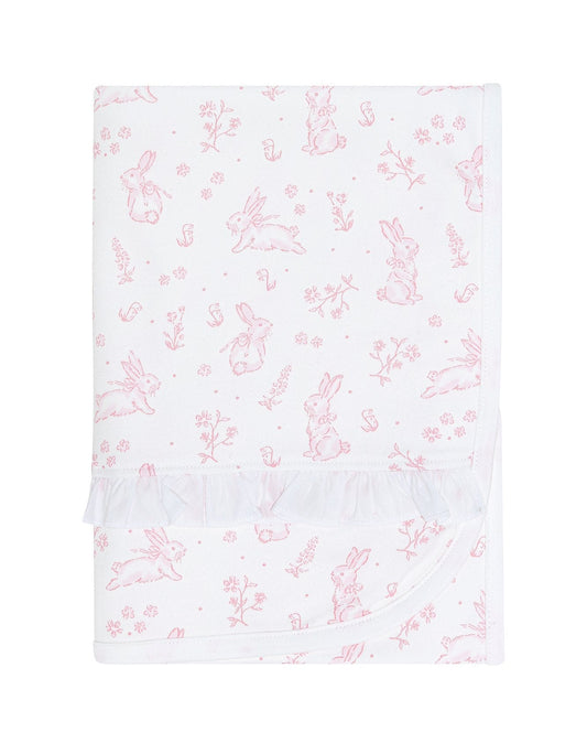 Nellapima Pink Bunny Toile Blanket