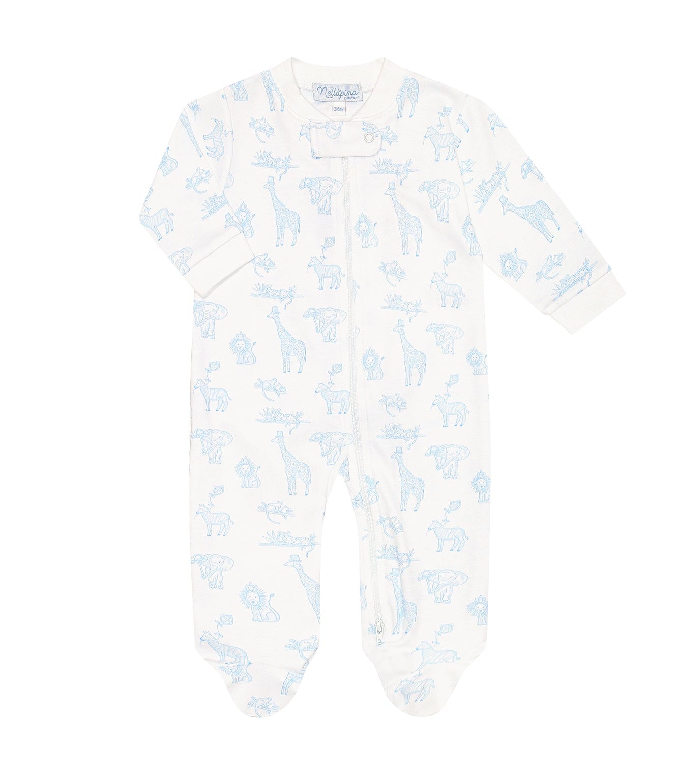 Nellapima Blue Safari Zipper Footie