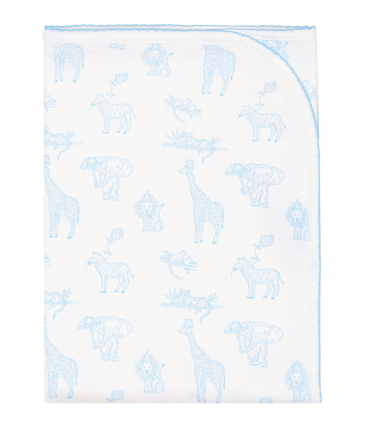 Nellapima Blue Safari Receiving Blanket