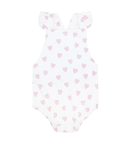 Nellapima Pink Heart Print Ruffle Bubble