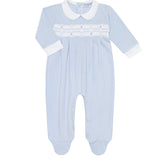 Nellapima Signature Smocked Boys Footie- Blue