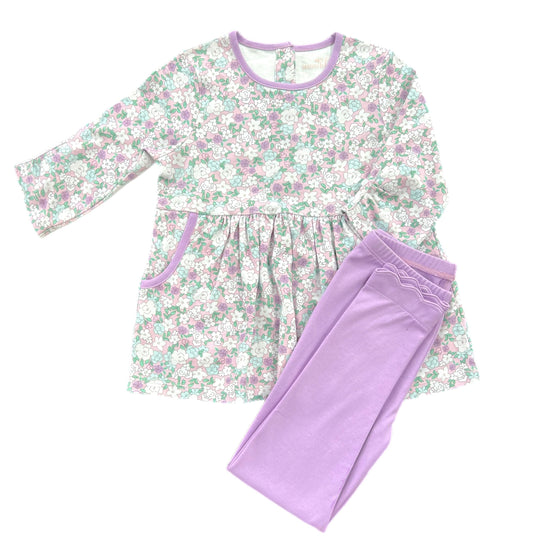 James and Lottie Saylor Knit Lavender Floral Legging Set