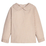 Peter Pan Shirt - Khaki Gingham