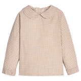 Peter Pan Shirt - Khaki Gingham