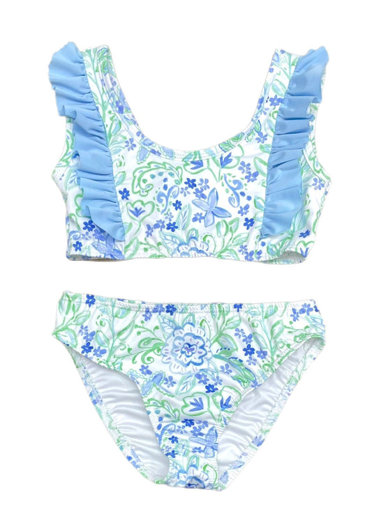 James and Lottie Loren Two Piece Swim- Blue And Green Floral