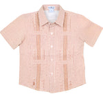 blueQuail Wave Check Gameday Guayabera - Burnt Orange 