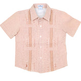 blueQuail Wave Check Gameday Guayabera - Burnt Orange 