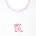 Magnolia Baby Darling Cowboy Boots Bib- Pink
