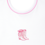 Magnolia Baby Darling Cowboy Boots Bib- Pink