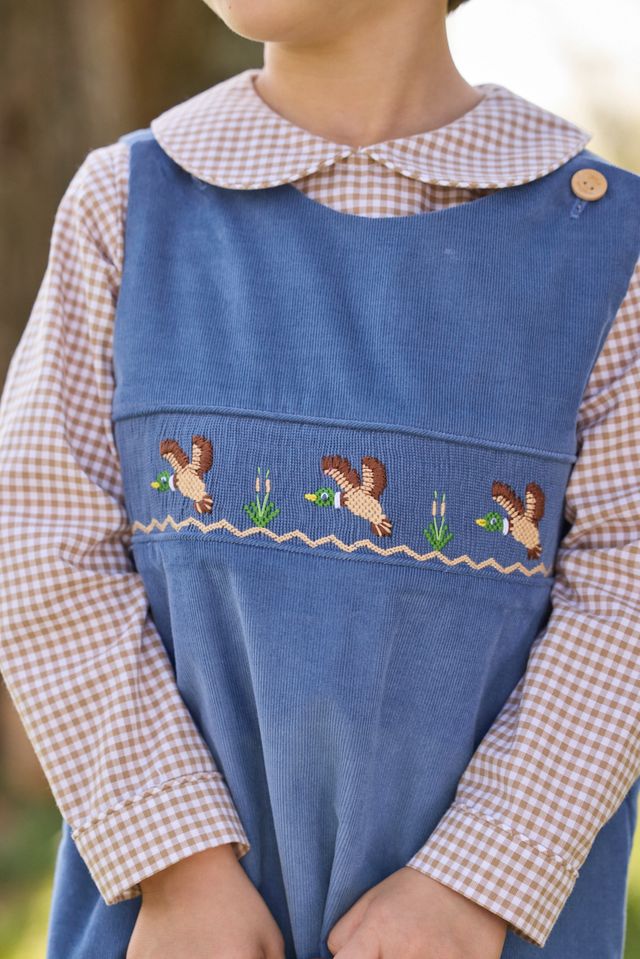 Little English Smocked Vintage Jon Jon- Flying Mallard