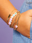 LeMel Kid's Custom Everyday Stretch Bracelet- White Bead With Rainbow Letters