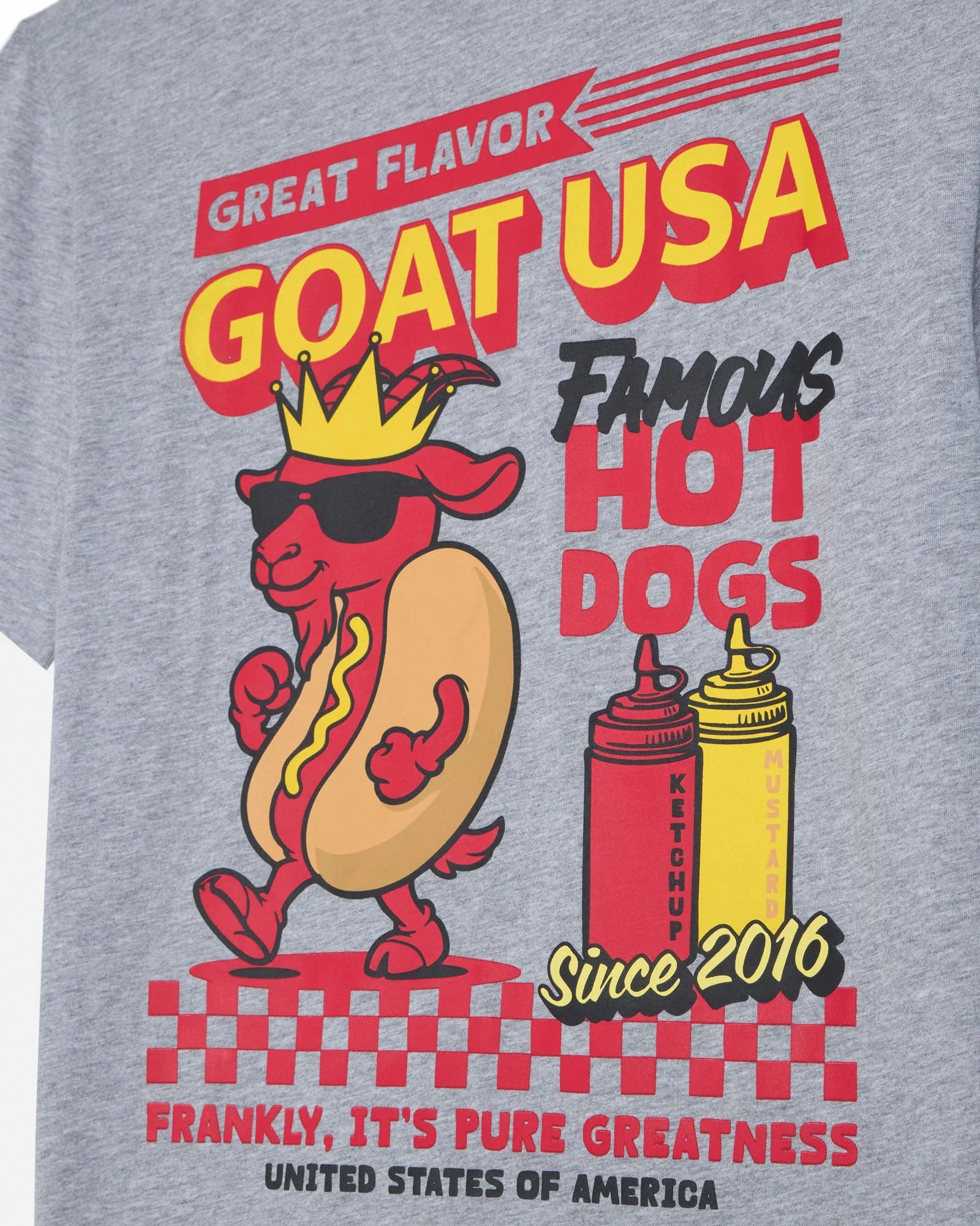GOAT USA Youth Famous Hot Dogs T-Shirt - Gray