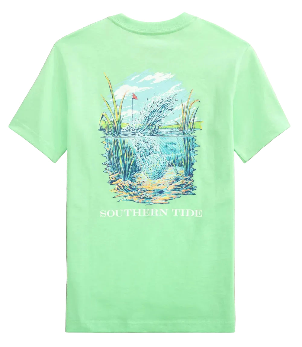 Southern Tide Golf Close One Short Sleeve Tee- Green Ash