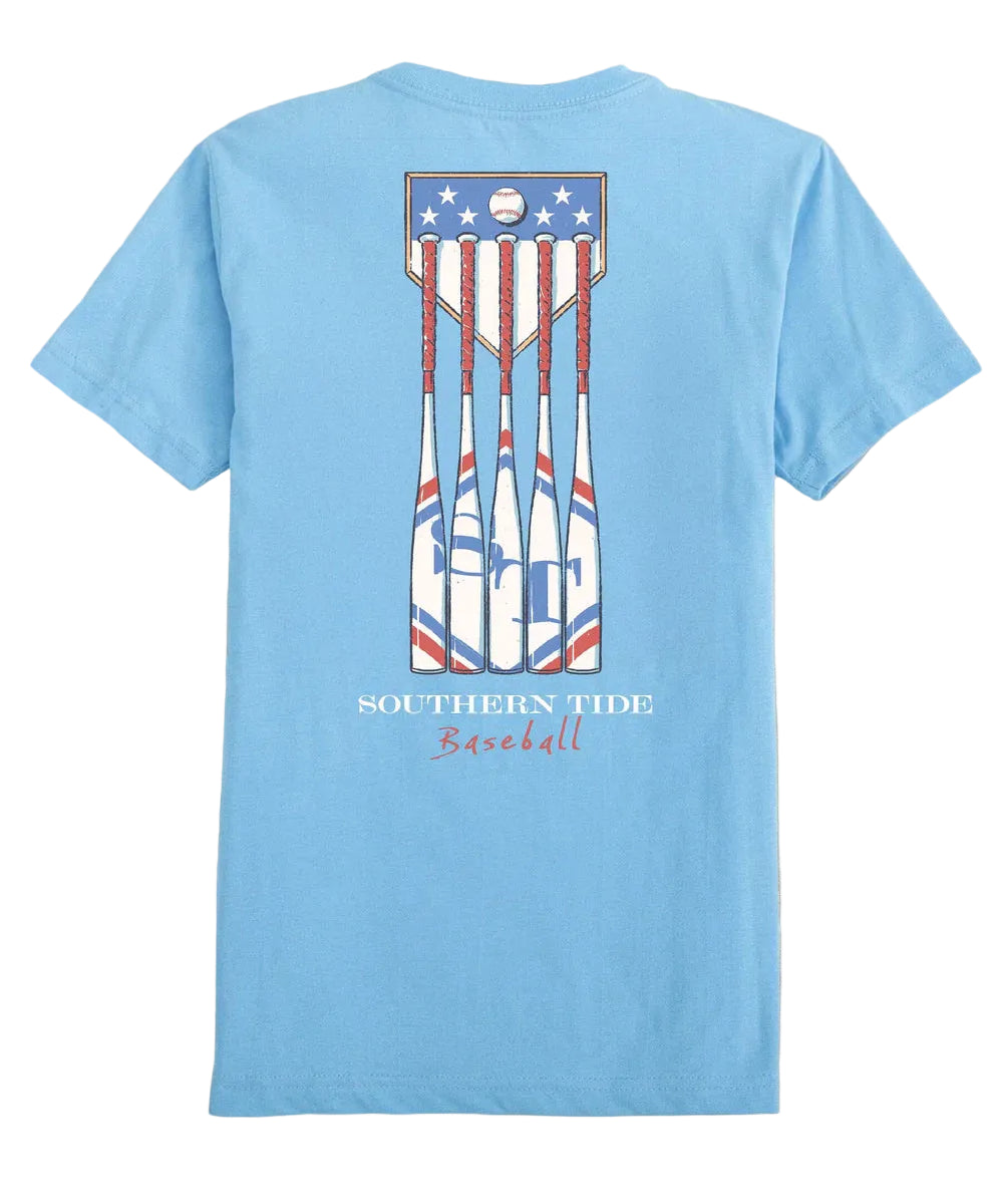 Southern Tide Kids Patriotic Bats Short Sleeve T-Shirt- Ocean Channel