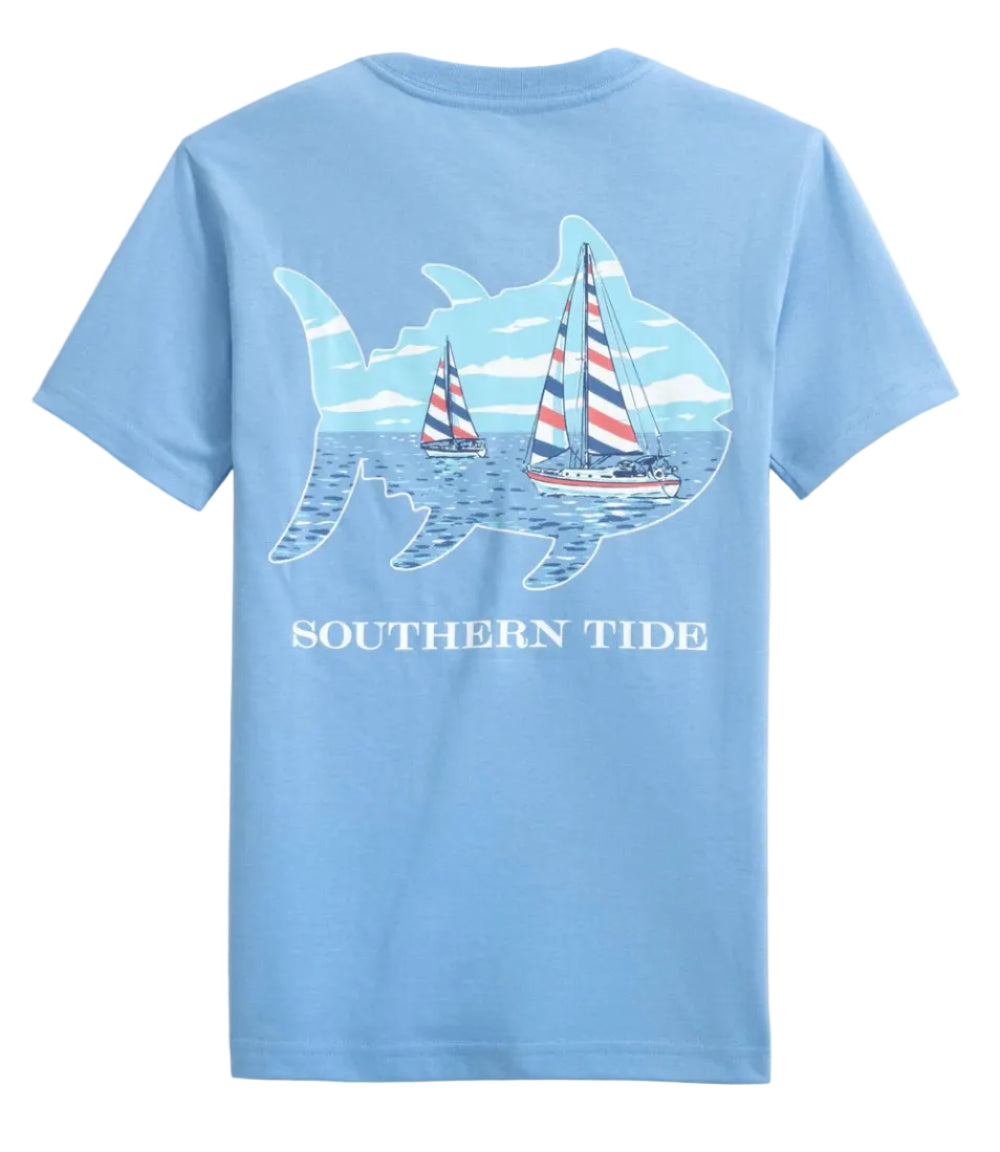 Southern Tide Sailboat Skipjack Tee- Ocean Channel