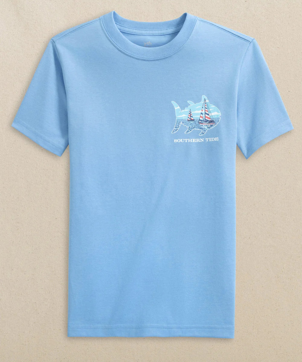 Sailboat Skipjack Tee- Ocean Channel