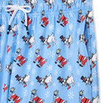 GOAT USA Santa and Snowman AOP Mesh Shorts- Carolina Blue
