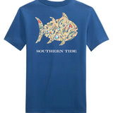 Southern Tide Kids Skipjack Fill Tackle Tangle Short Sleeve T-Shirt- Nautical Blue